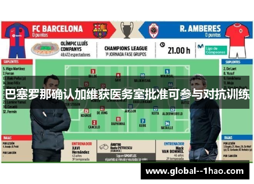巴塞罗那确认加维获医务室批准可参与对抗训练 巴塞罗那确认加维获医务室批准可参与对抗训练